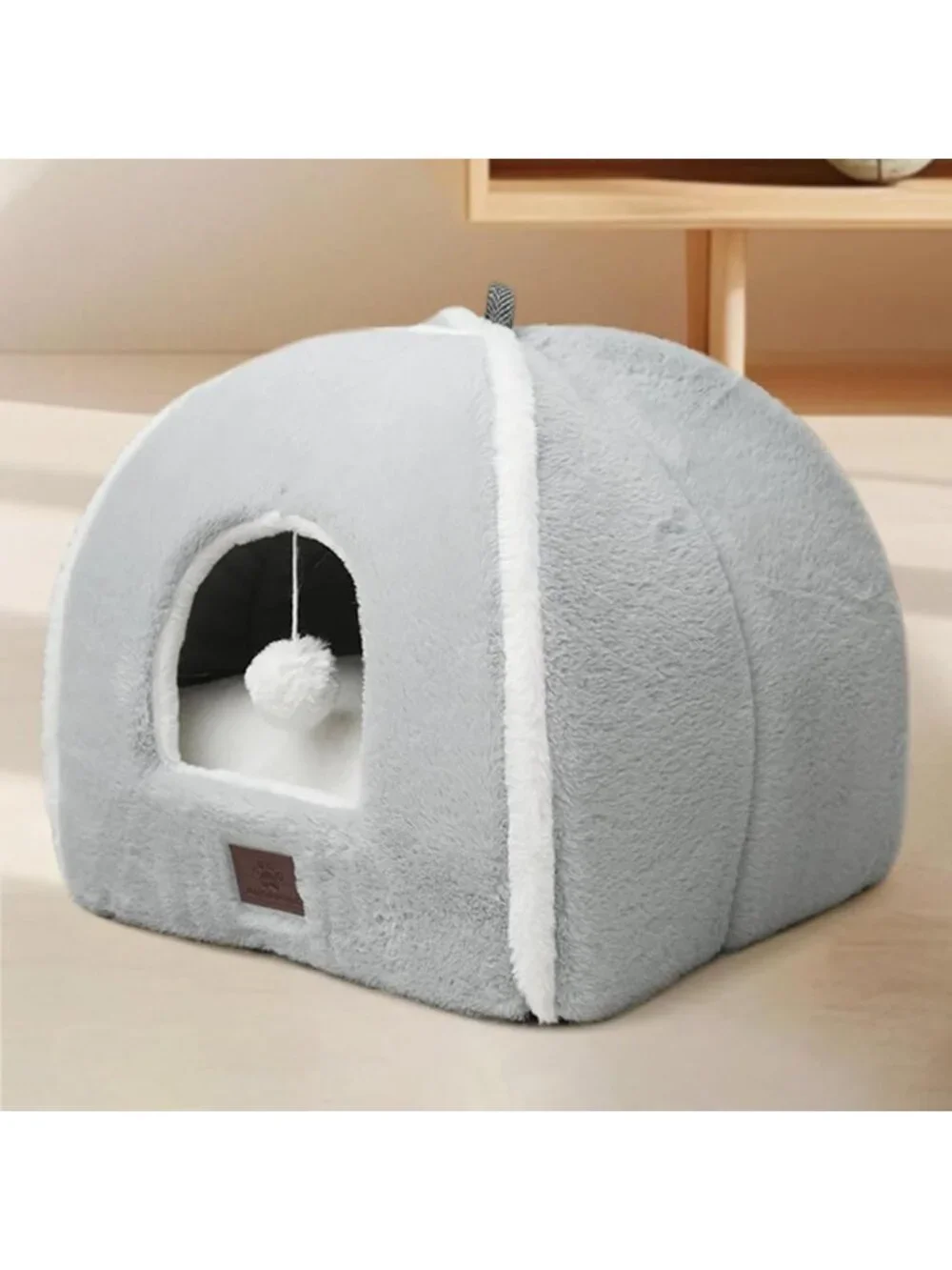 Cozy Large Cat Bed for Indoor Cats - Washable Tent with Soft Cushioned Pillow
